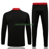 Manchester United Ensemble Sweat d'Entraînement Quarter-Zip 21-22 Noir Rouge Pour Homme